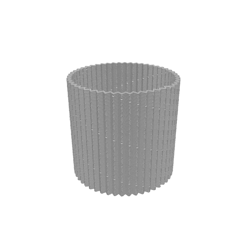 A cylinder with vertical ribs from a high-point star